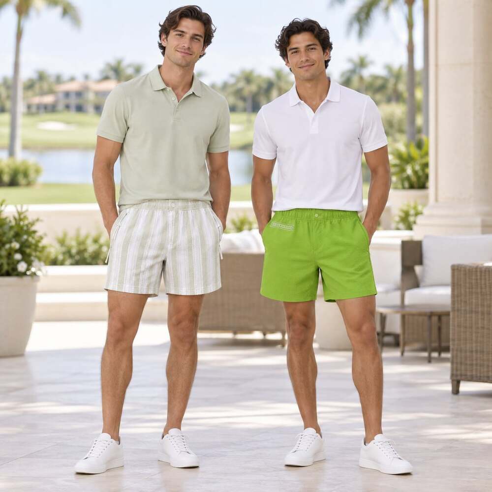 NWT SwingDish Men’s Resort Shorts Bundle Size S Seersucker 6”